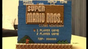 Fanúšik zo špáradiel postavil úvodnú obrazovku zo Super Mario Bros.