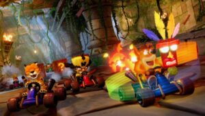 Crash Team Racing nám ukazuje hranie na rozdelenej obrazovke