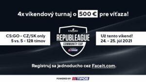 Slovenský CS:GO organizátor REPUBLEAGUE prichádza po úspešnej prvej sezóne so sériou štyroch komunitných turnajov. Vystrieľať si môžeš s kamarátmi počas letných víkendov až 2 000 eur.