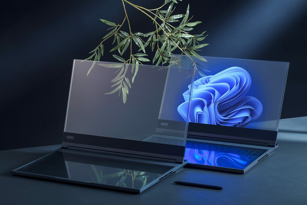 Predstavenie nového konceptu notebooku Lenovo ThinkBook Transparent Project Crystal