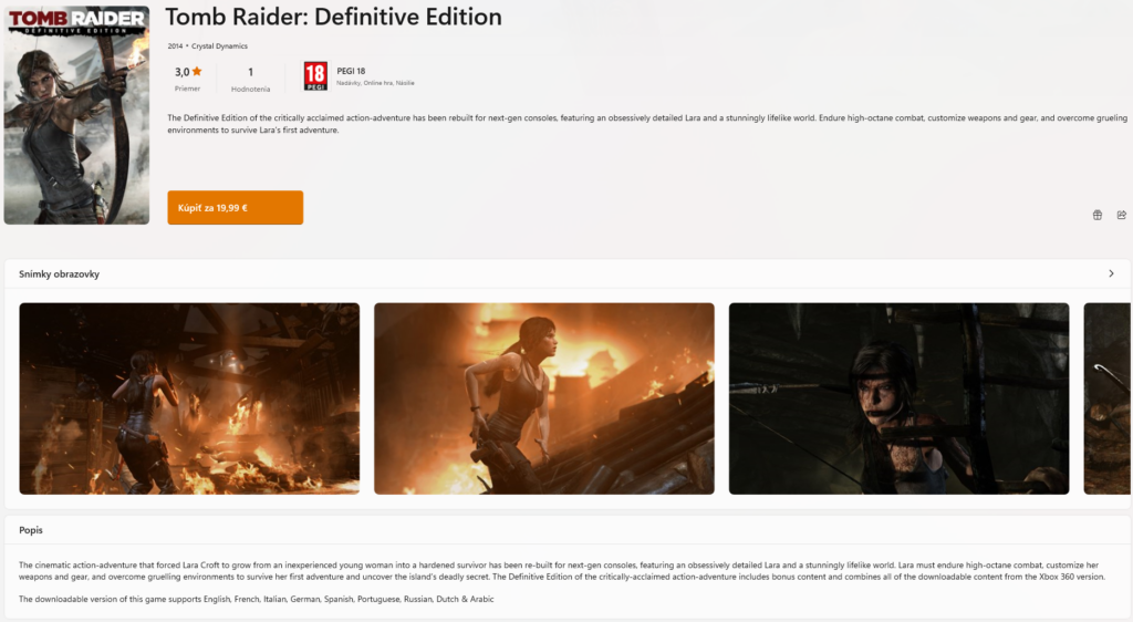 Tomb Raider Definitive Edition (Microsoft Store)