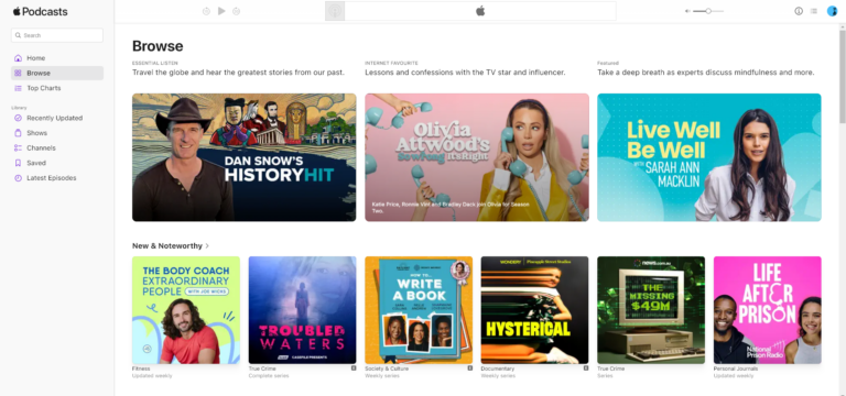 Apple Podcasty si môžete vypočuť aj vo webovom prehliadači Apple Podcasty na webe