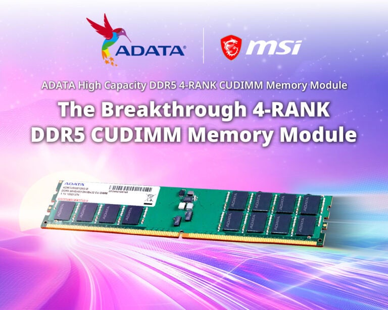 ADATA a MSI uvádza na trh prvý 4-rank DDR5 CUDIMM pamäťový modul na svete