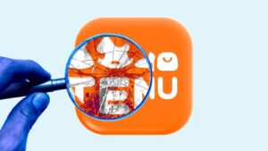 Logo obchodu Temu rozbité